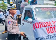 Sat Lantas Polres Bima Kota Laksanakan Pengawalan dan Pengamanan Aksi Massa CPPPK