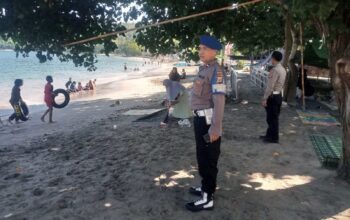 Patroli Rutin Polsek Batulayar Jaga Kondusifitas Wisata Senggigi