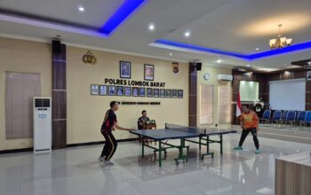 Semarak Final Tenis Meja Polres Lombok Barat HUT Bhayangkara ke-79