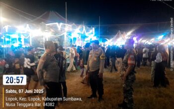 Polsek Lape Pastikan Hiburan Pasar Malam (Expo) di Lapangan Garuda Lopok Berjalan Aman