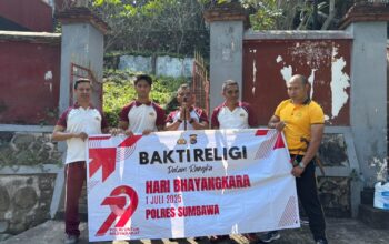 Polres Sumbawa Gelar Bhakti Religi di Pura Dalem Ganda Sari Peringati Hari Bhayangkara Ke-79