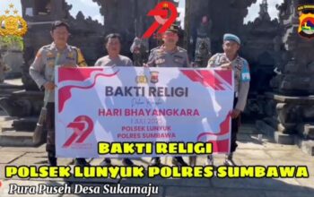 Polsek Lunyuk Gelar Bhakti Religi di Pura Puseh Sambut Hari Bhayangkara ke-79