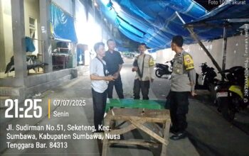 Patroli Blue Light dan Kegiatan Rutin Yang Ditingkatkan (KRYD) di Wilayah hukum Polsek Sumbawa