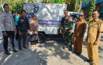 bhabinkamtibmas kelurahan kandai dua laksanakan pendampingan penyaluran makanan bergizi gratis di kecamatan woja
