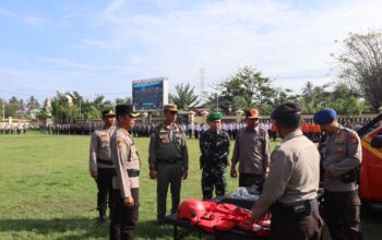 Polres Lombok Utara Gelar Apel Kesiapan Tanggap Darurat Bencana Hidrometeorologi Tahun 2025