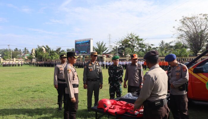Polres Lombok Utara Gelar Apel Kesiapan Tanggap Darurat Bencana Hidrometeorologi Tahun 2025
