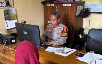 PERSONEL PAMAPTA III POLRES DOMPU TERIMA LAPORAN MASYARAKAT